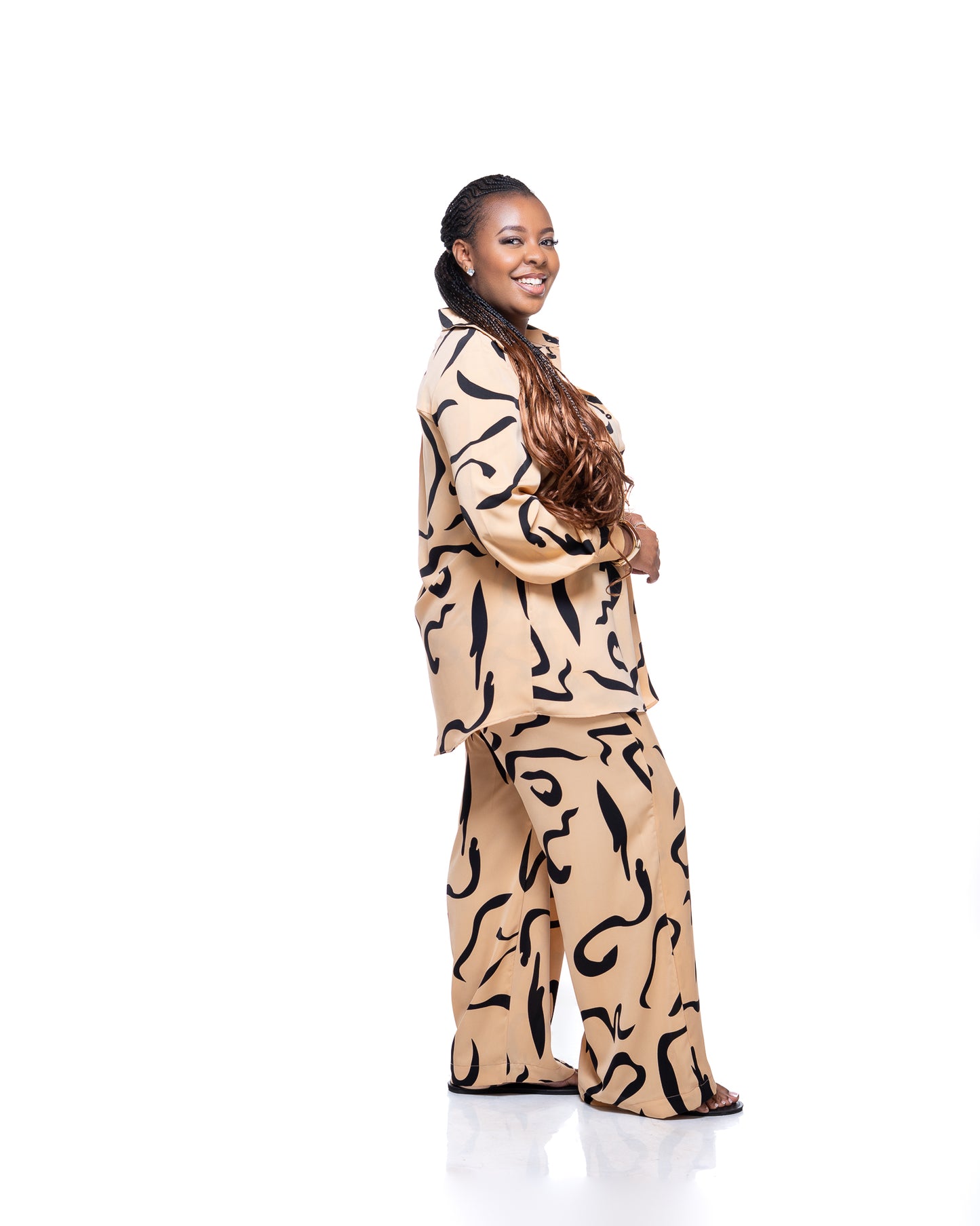 Fluid Wide Leg Pants in Sanaa