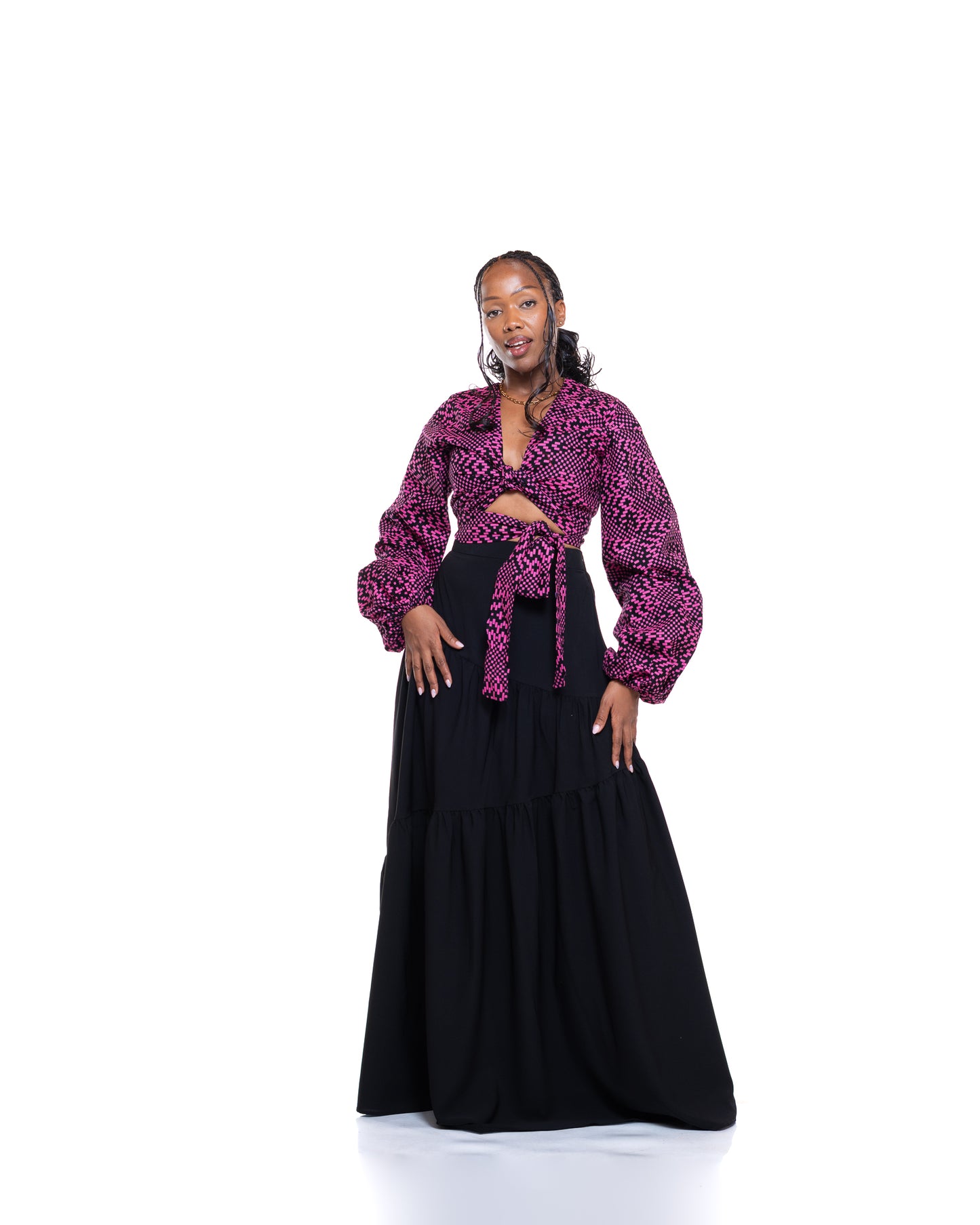 Hula Flow Maxi Skirt In Midnight