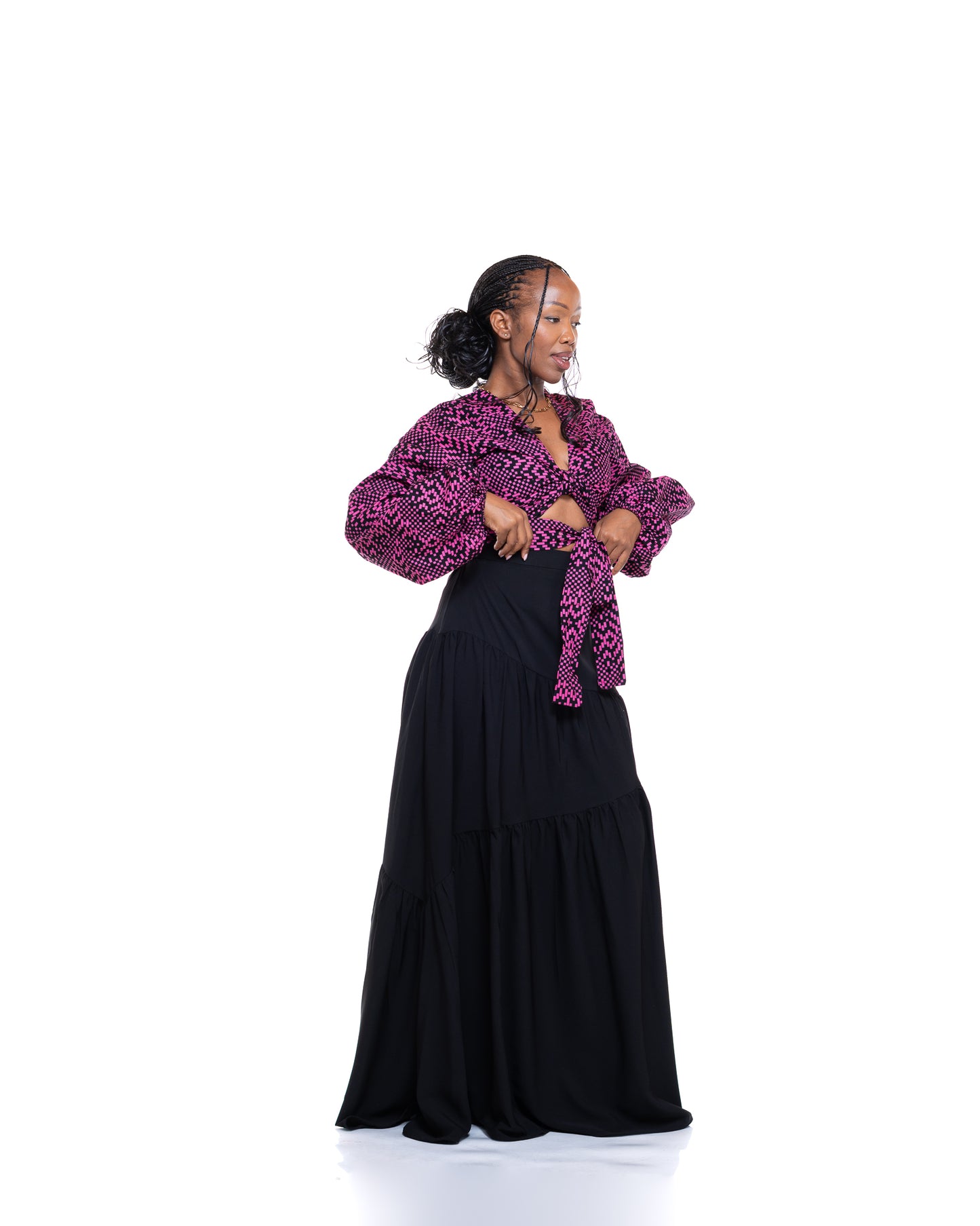 Hula Flow Maxi Skirt In Midnight