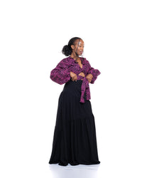 Hula Flow Maxi Skirt In Midnight