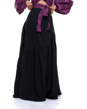 Hula Flow Maxi Skirt In Midnight