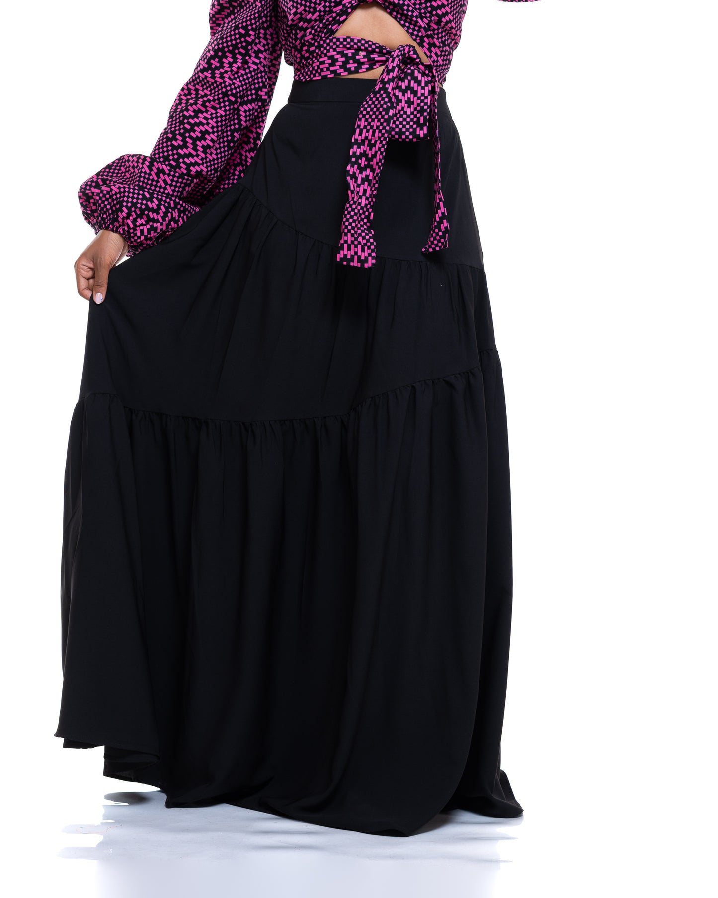 Hula Flow Maxi Skirt In Midnight