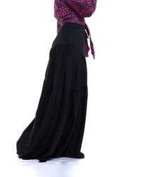 Hula Flow Maxi Skirt In Midnight