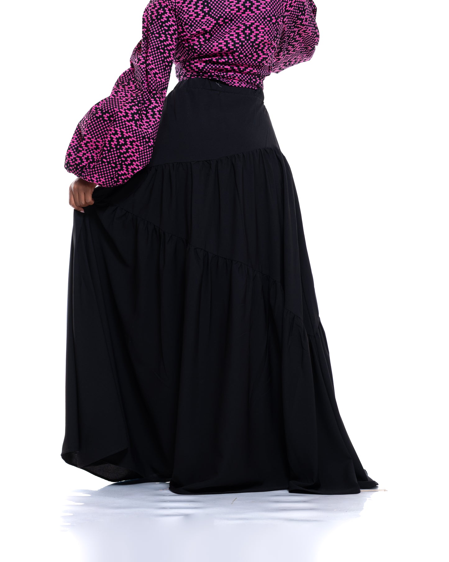 Hula Flow Maxi Skirt In Midnight