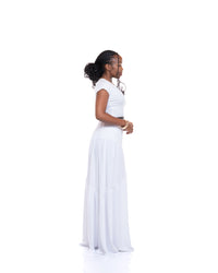 Hula Flow Maxi Skirt In Pearl White