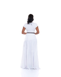Hula Flow Maxi Skirt In Pearl White