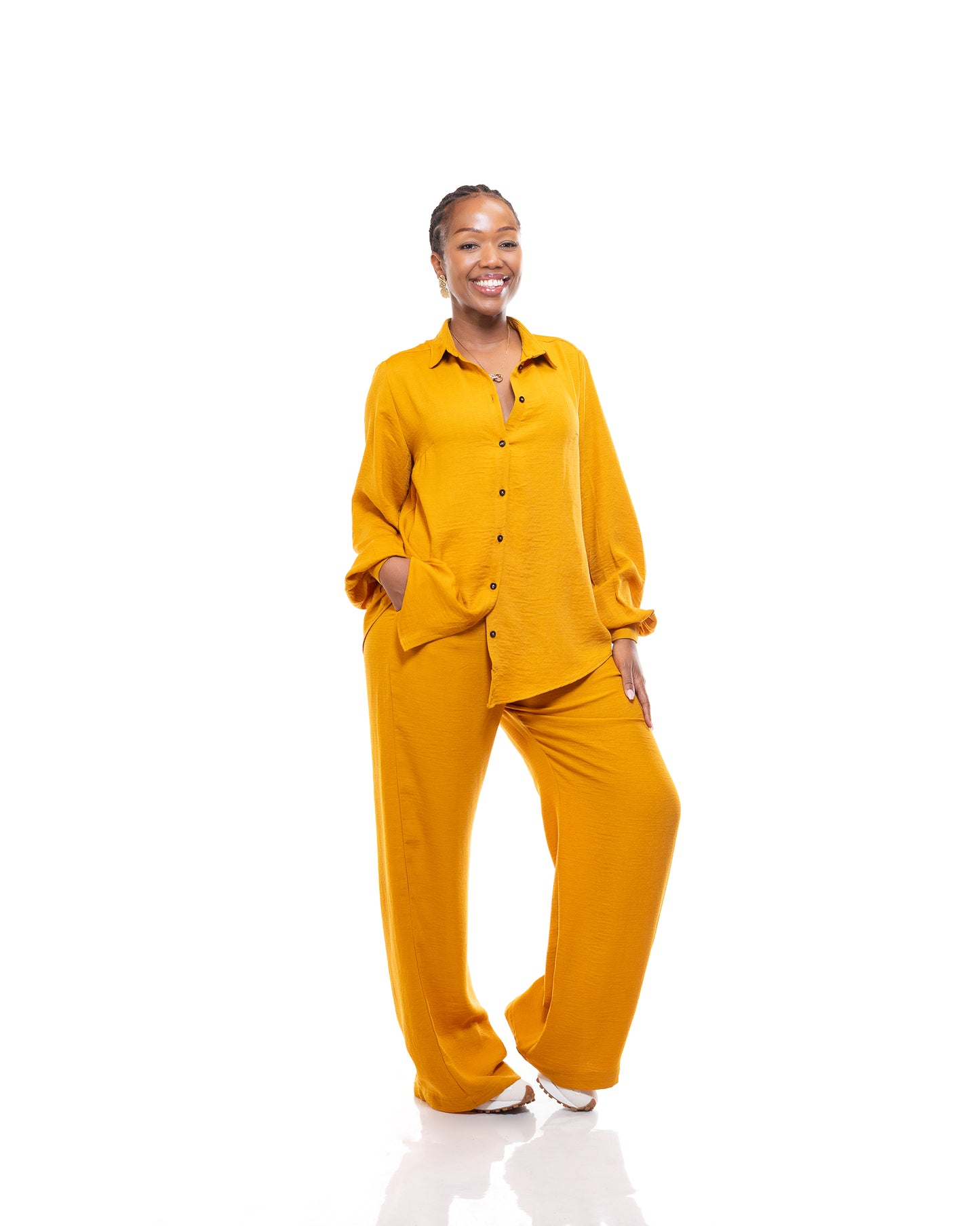 Dolce Wide Leg Pants in Honey Gold