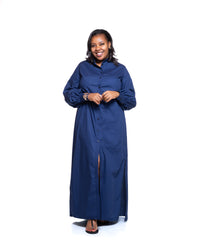 Pemba Maxi Shirt Dress In Navy