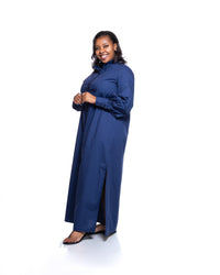 Pemba Maxi Shirt Dress In Navy
