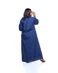 Pemba Maxi Shirt Dress In Navy