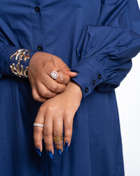 Pemba Maxi Shirt Dress In Navy