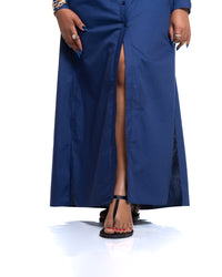 Pemba Maxi Shirt Dress In Navy