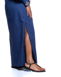 Pemba Maxi Shirt Dress In Navy