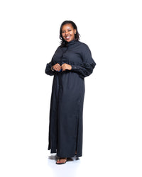 Pemba Maxi Shirt Dress In Black