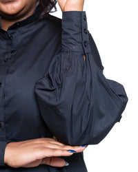 Pemba Maxi Shirt Dress In Black