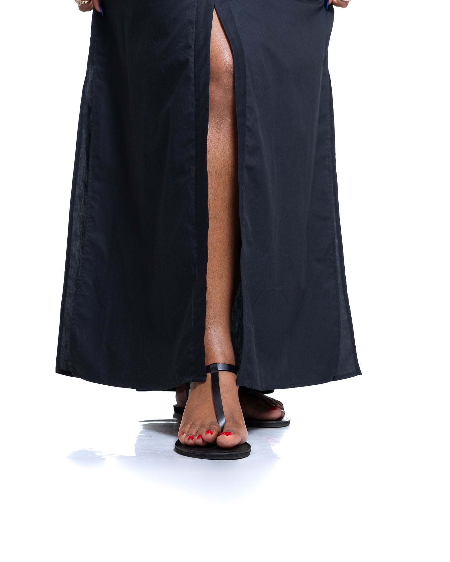 Pemba Maxi Shirt Dress In Black