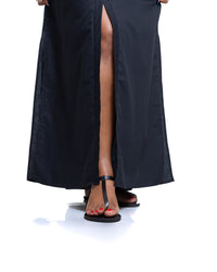 Pemba Maxi Shirt Dress In Black