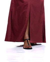 Pemba Maxi Shirt Dress In Burgundy