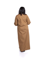 Pemba Maxi Shirt Dress In Tan