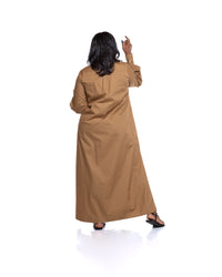 Pemba Maxi Shirt Dress In Tan
