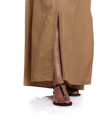 Pemba Maxi Shirt Dress In Tan