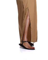 Pemba Maxi Shirt Dress In Tan