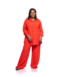 Monarch Oversize fit Shirt in Scarlet
