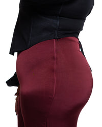 Molten Satin Wide Leg Pants in Burgundy