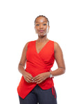 Cecil Wrap Top In Red