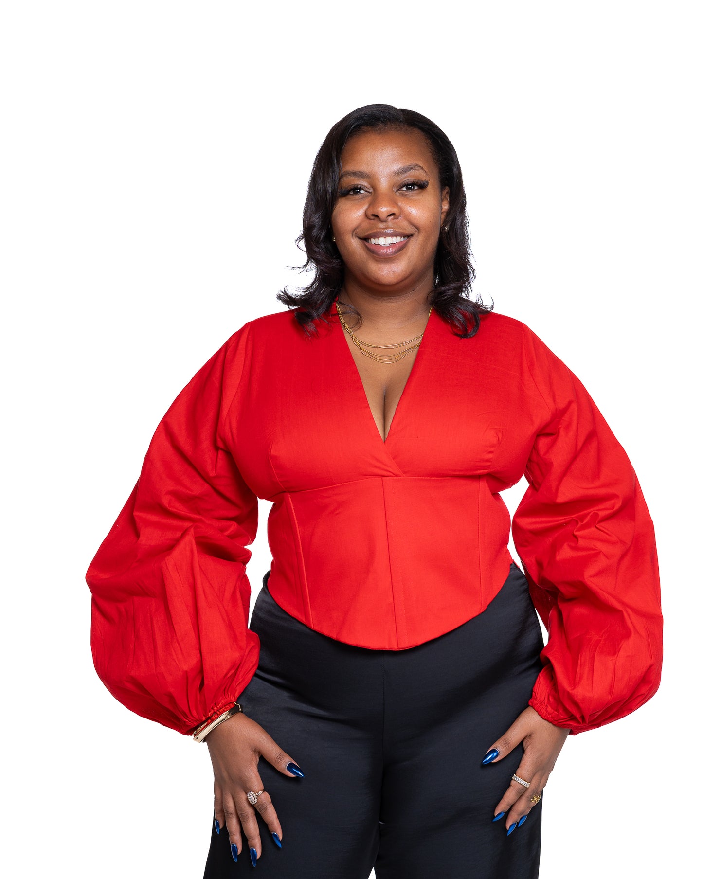 Adire Corset Top In Red