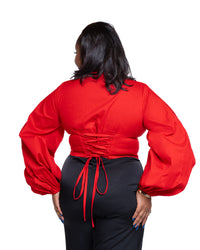 Adire Corset Top In Red
