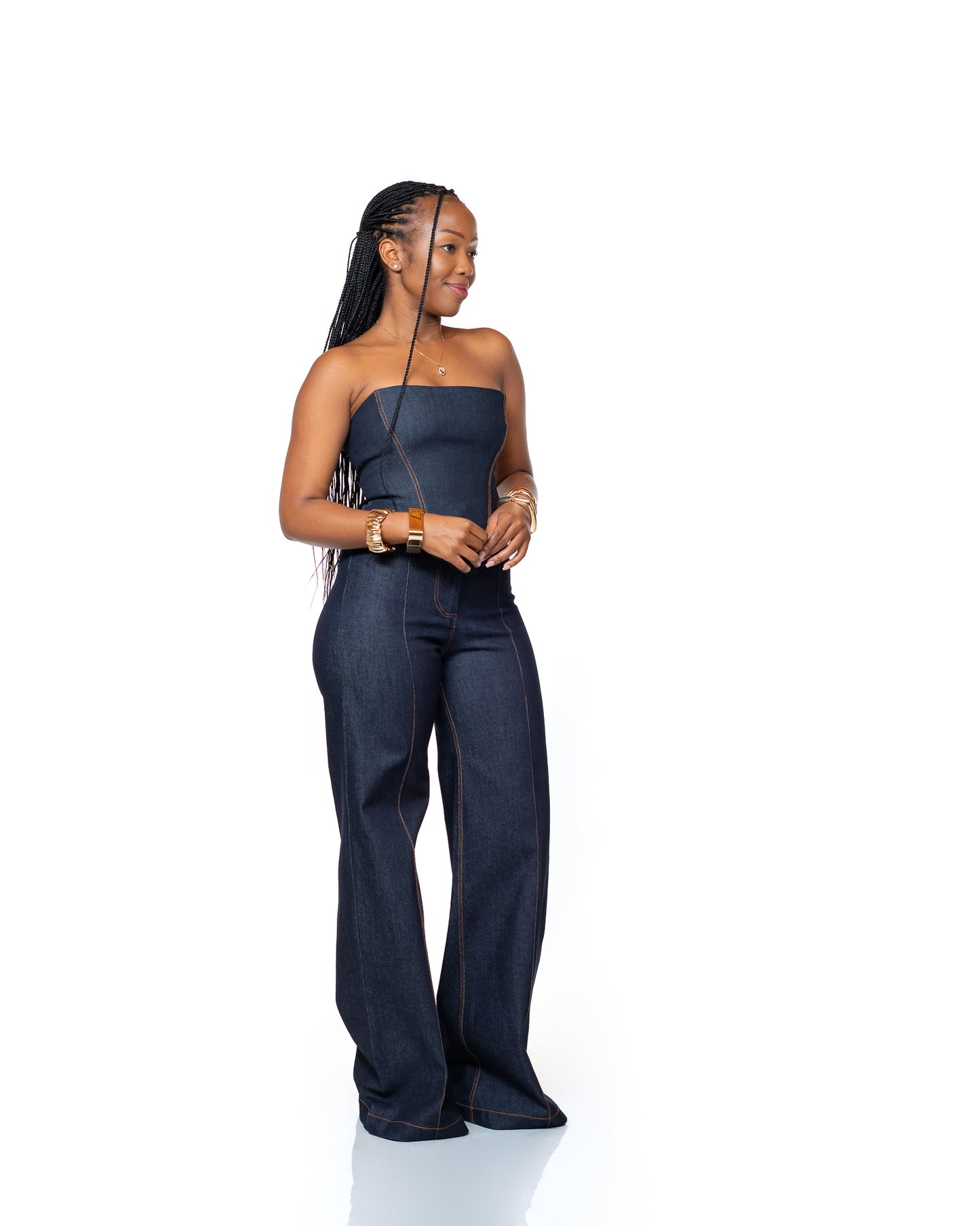 Deepwater Denim Wide-Leg Pants