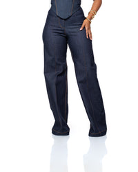 Deepwater Denim Wide-Leg Pants