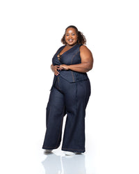 Deepwater Denim Wrap Top
