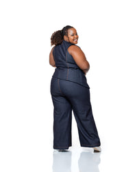 Deepwater Denim Wrap Top