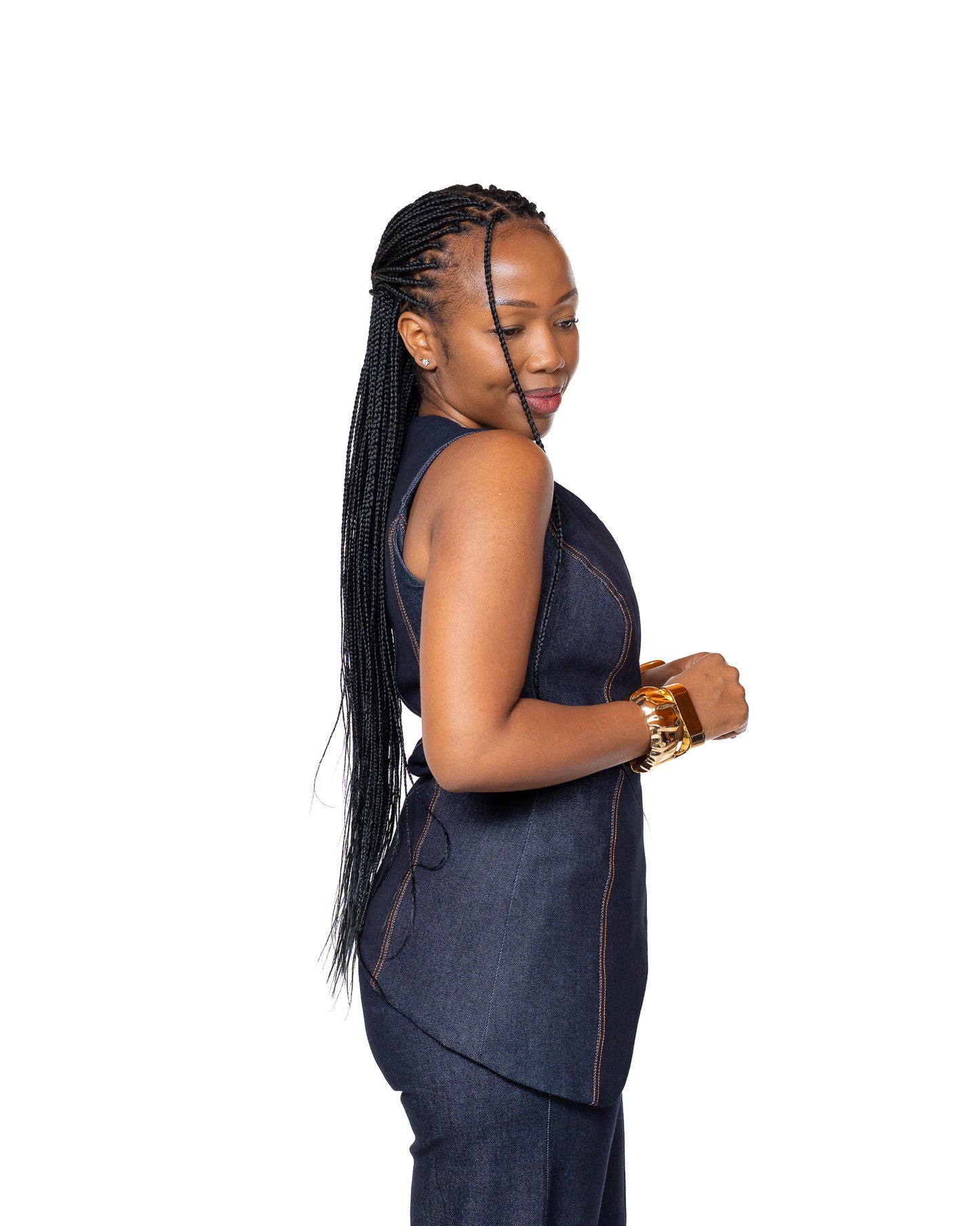 Deepwater Denim Wrap Top