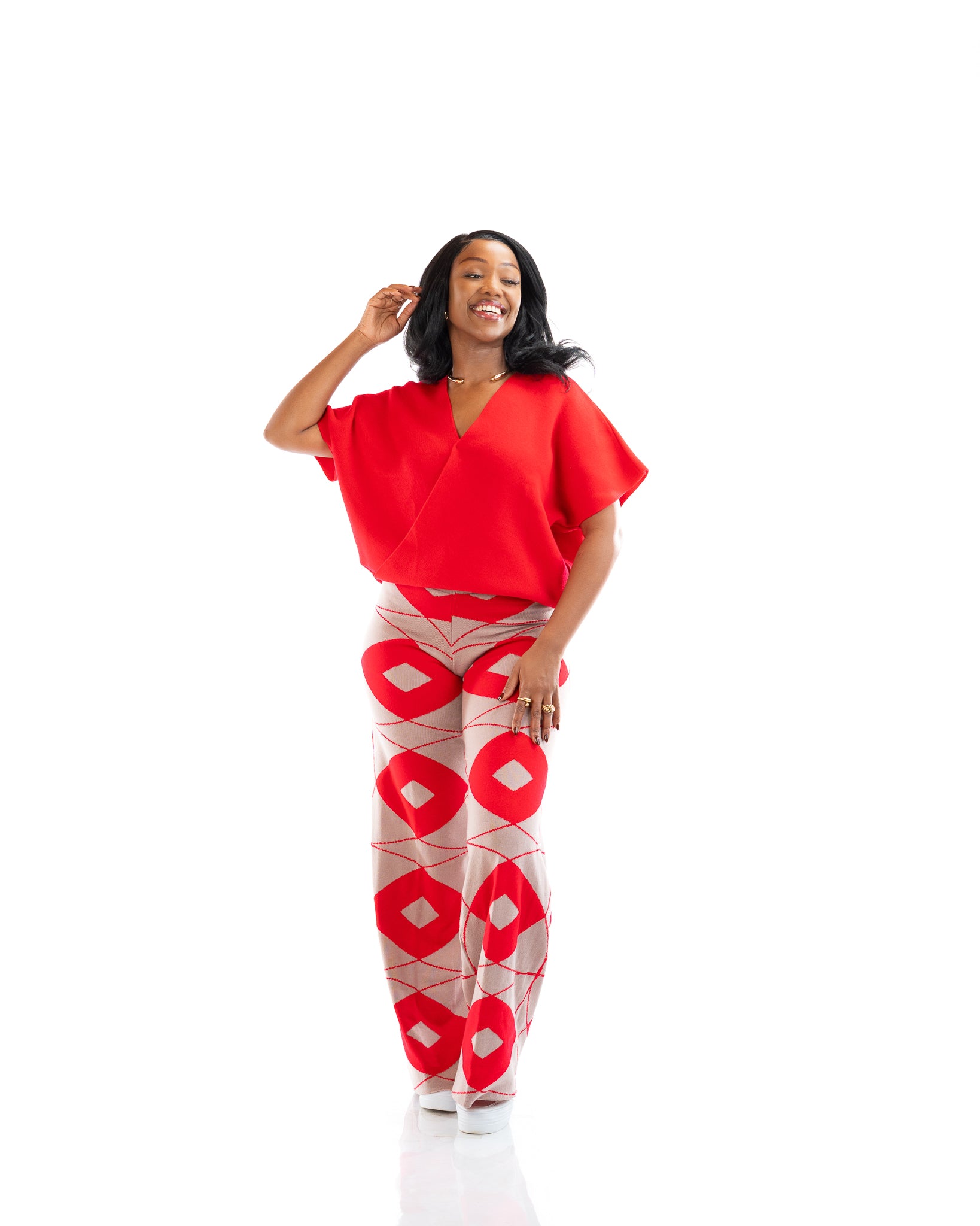 Ayla Knit Pants In Scarlet