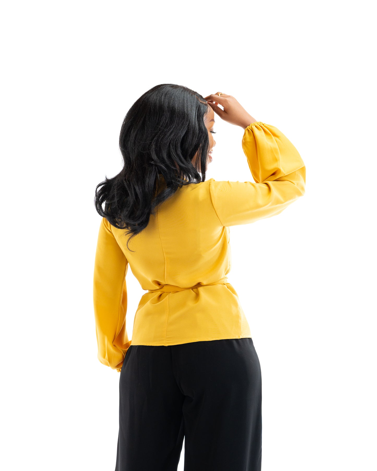 Kaya Wrap Top in Mustard