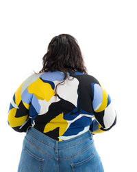 Abstract Canvas V-Neck Bodysuit