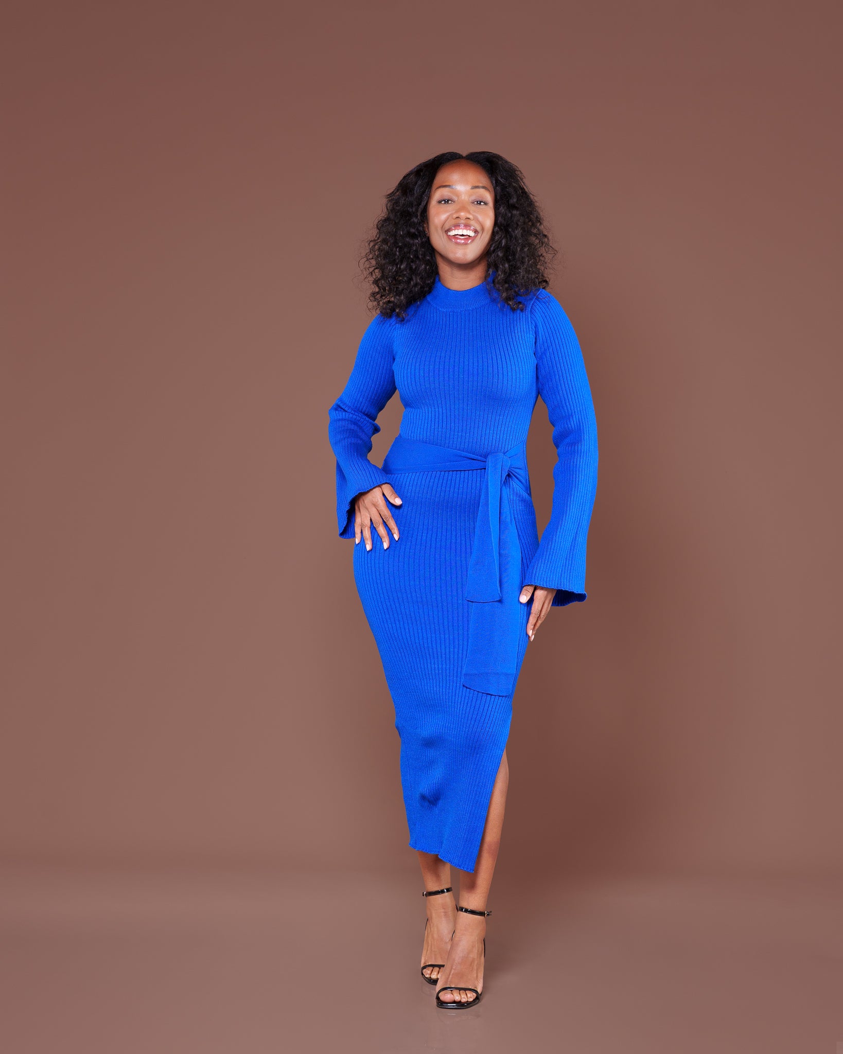 Aura Knitted Dress In Cobalt