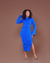 Aura Knitted Dress In Cobalt