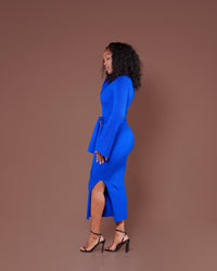 Aura Knitted Dress In Cobalt