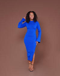 Aura Knitted Dress In Cobalt
