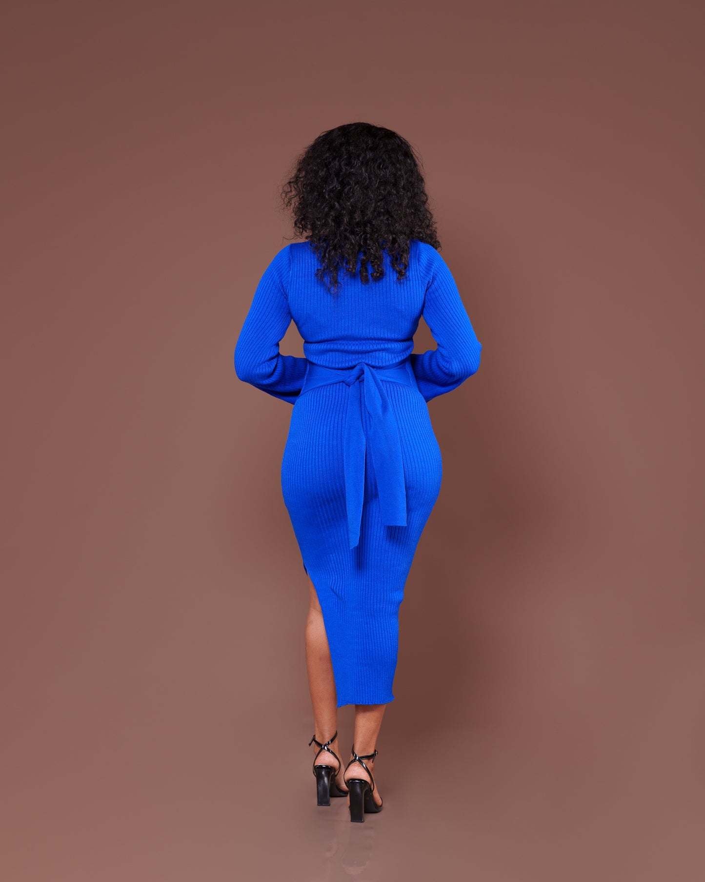 Aura Knitted Dress In Cobalt