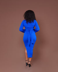 Aura Knitted Dress In Cobalt
