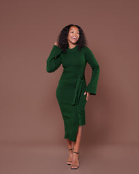 Aura Knitted Dress In Green