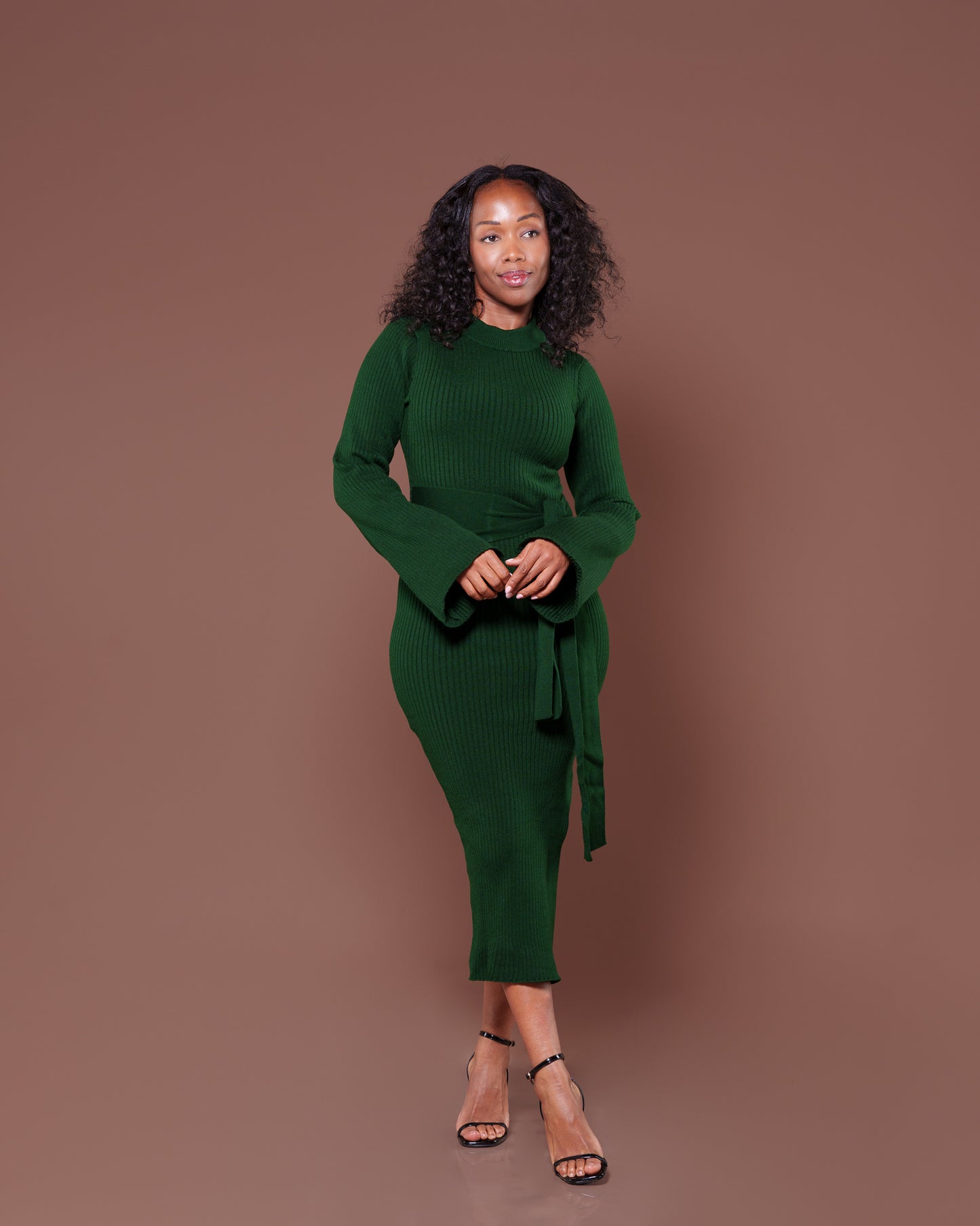 Aura Knitted Dress In Green