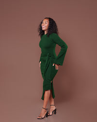 Aura Knitted Dress In Green