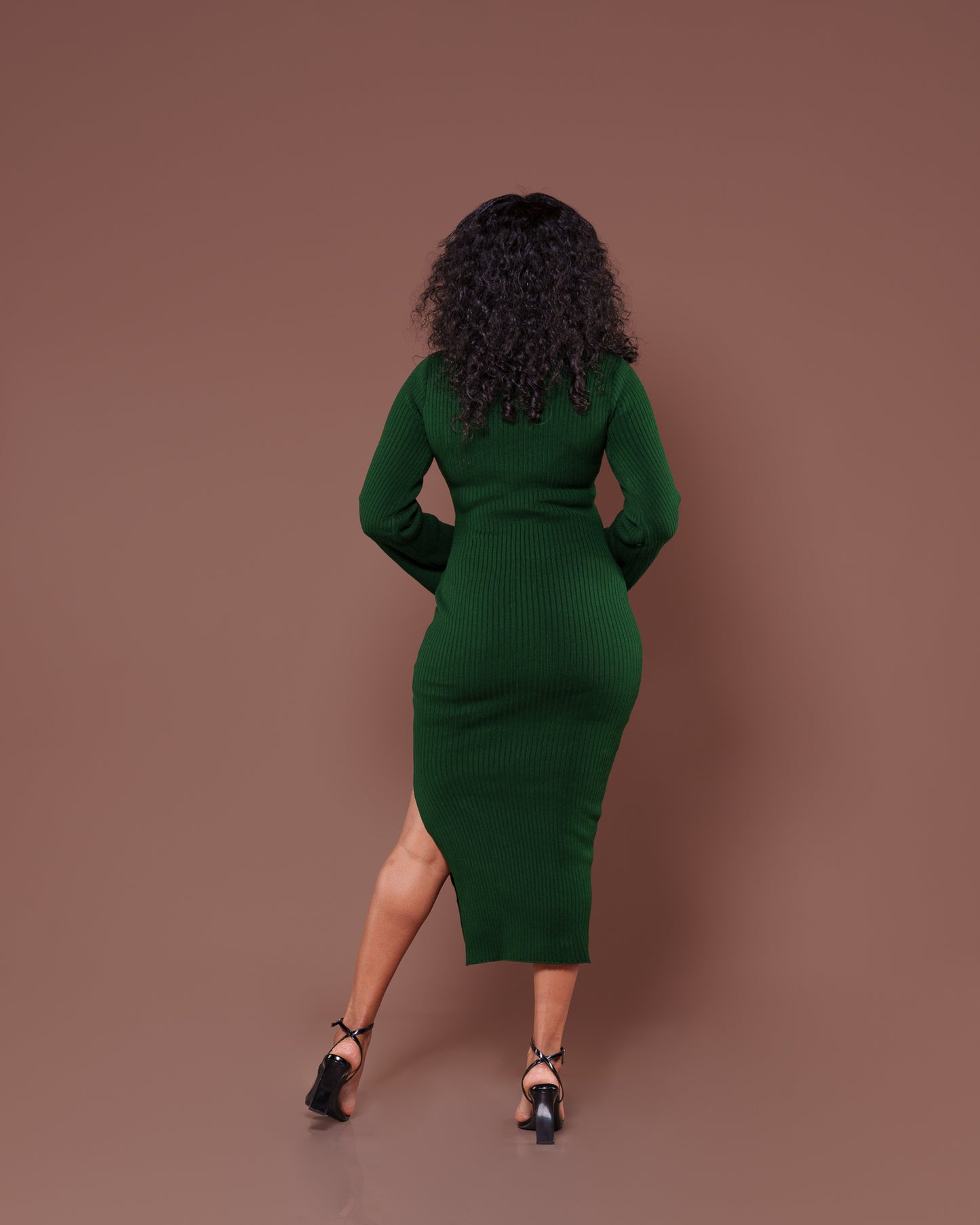 Aura Knitted Dress In Green