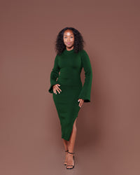Aura Knitted Dress In Green